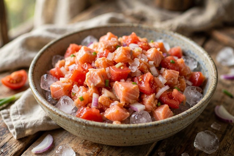 Photo of Lomi Lomi Salmon, a dinner recipe from FluentFuel