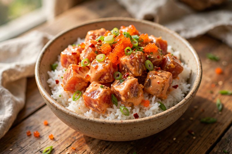 Photo of Spicy Ahi Poke, a lunch recipe from FluentFuel