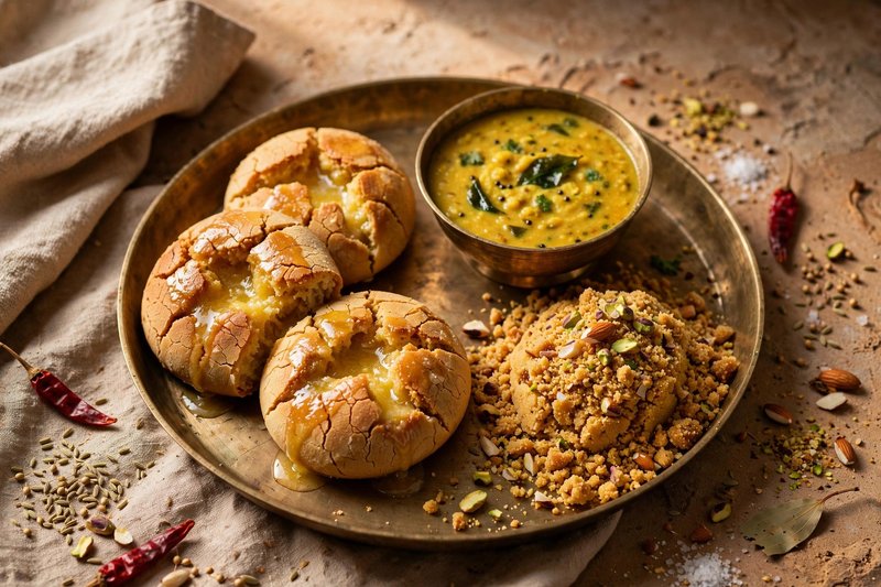 Photo of Dal Baati Churma, a dinner recipe from FluentFuel