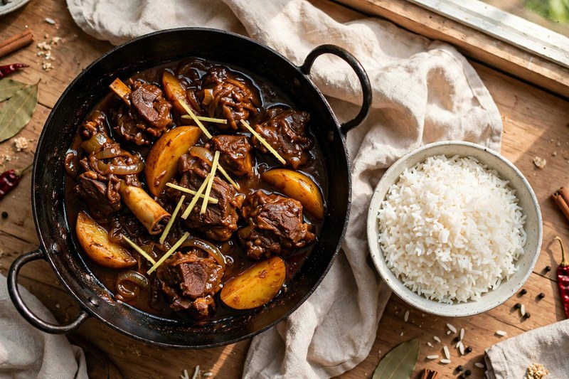 Photo of Kosha Mangsho, a dinner recipe from FluentFuel
