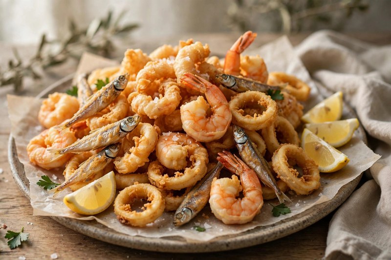 Photo of Fritto Misto di Mare, a dinner recipe from FluentFuel