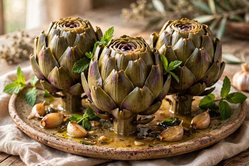 Photo of Carciofi alla Romana, a lunch recipe from FluentFuel