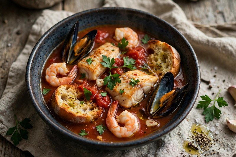 Photo of Zuppa di Pesce Livornese, a dinner recipe from FluentFuel