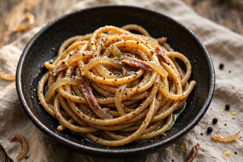 Photo of Bigoli in Salsa, a dinner recipe from FluentFuel