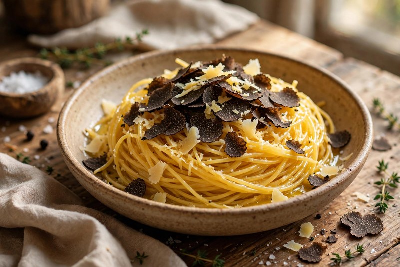 Photo of Tajarin al Tartufo Nero, a dinner recipe from FluentFuel
