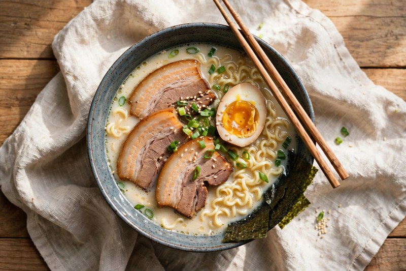 Photo of Tonkotsu Ramen, a dinner recipe from FluentFuel