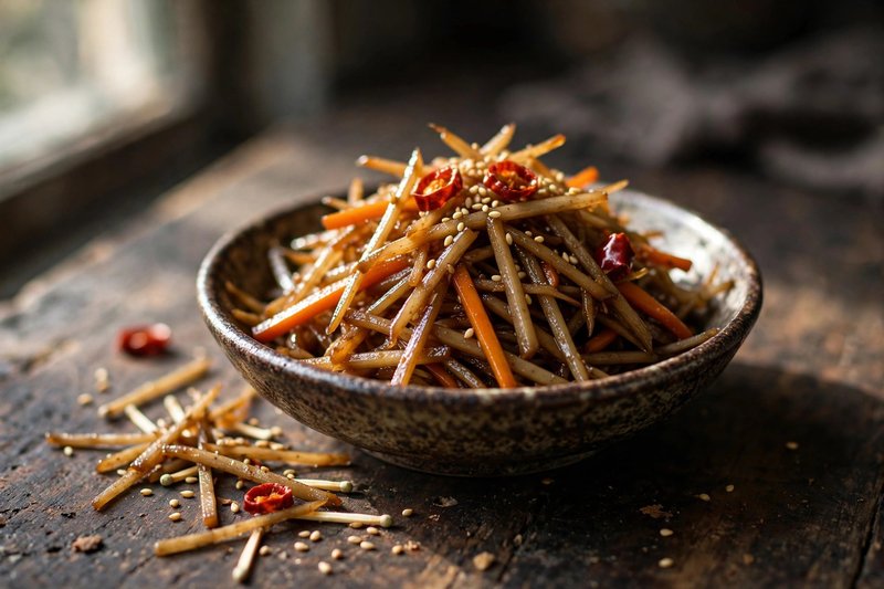 Photo of Kinpira Gobo, a lunch recipe from FluentFuel