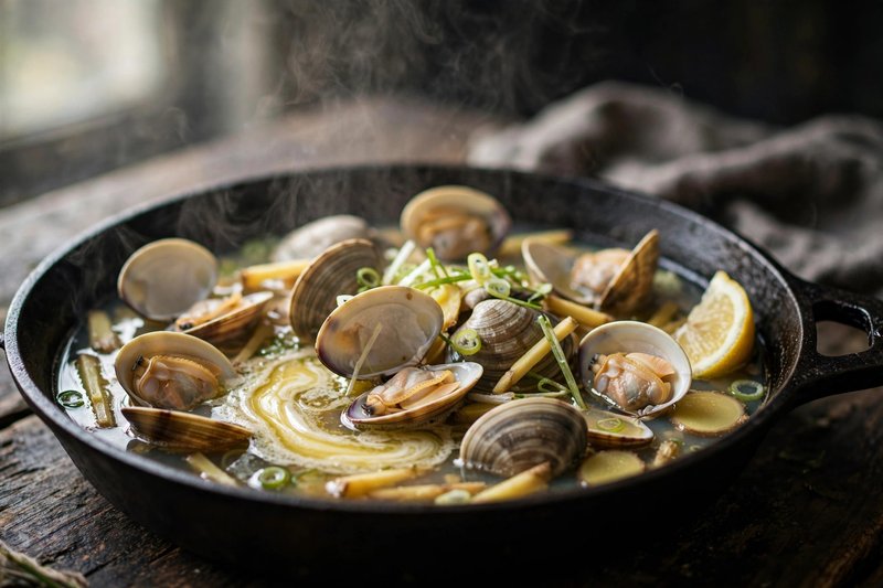 Photo of Sake-Steamed Clams, a dinner recipe from FluentFuel