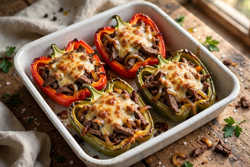 Photo of Cheesesteak-Stuffed Peppers, a dinner recipe from FluentFuel