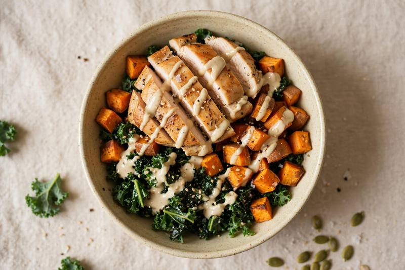 Photo of Harvest Chicken Bowl, a lunch recipe from FluentFuel