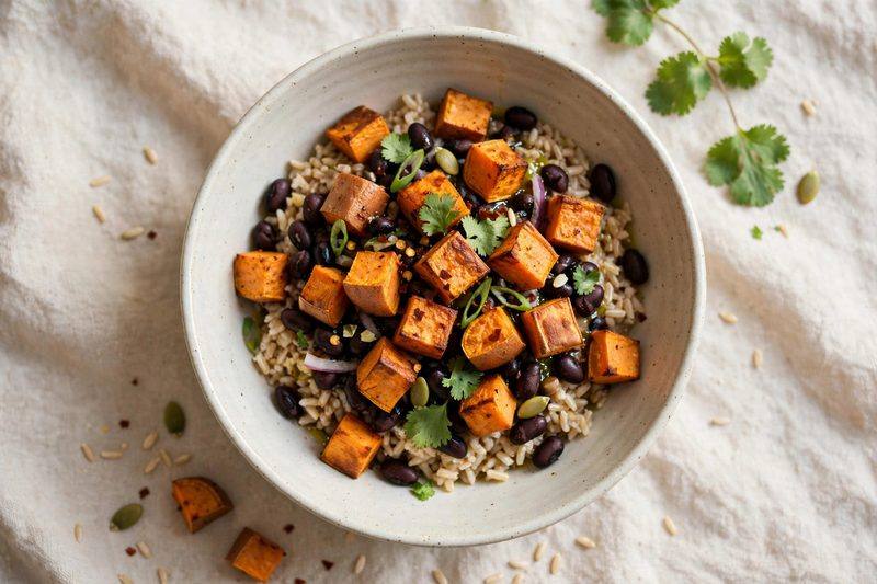 Photo of Sweet Potato & Black Bean Bowl, a lunch recipe from FluentFuel
