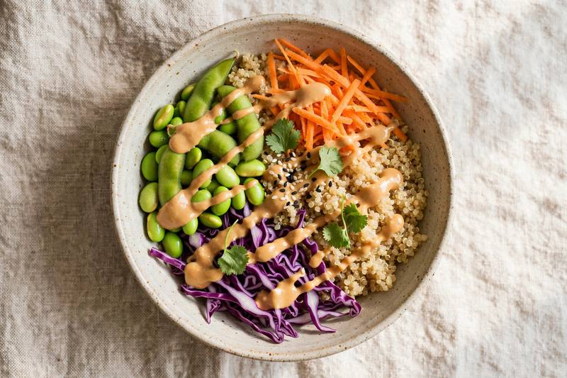 Photo of Quinoa Rainbow Bowl, a lunch recipe from FluentFuel