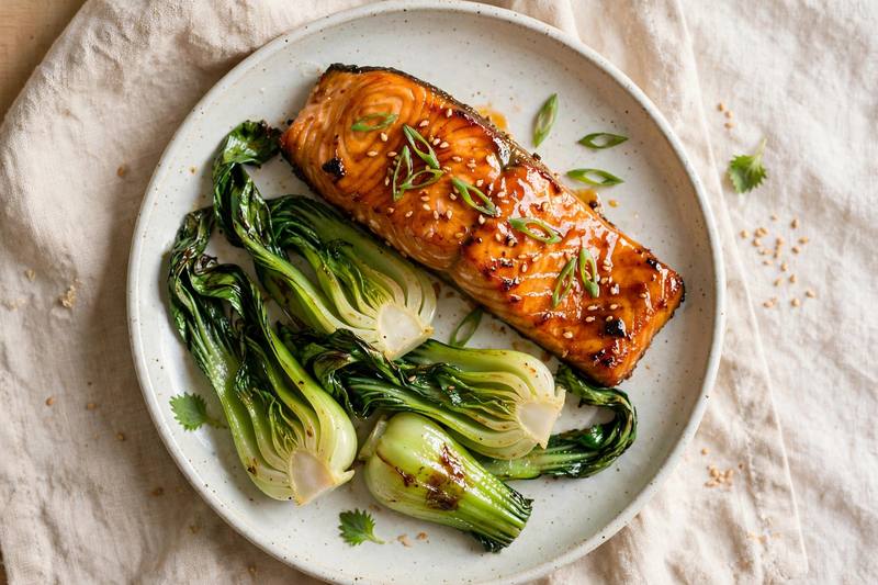 Photo of Miso Glazed Salmon, a lunch recipe from FluentFuel