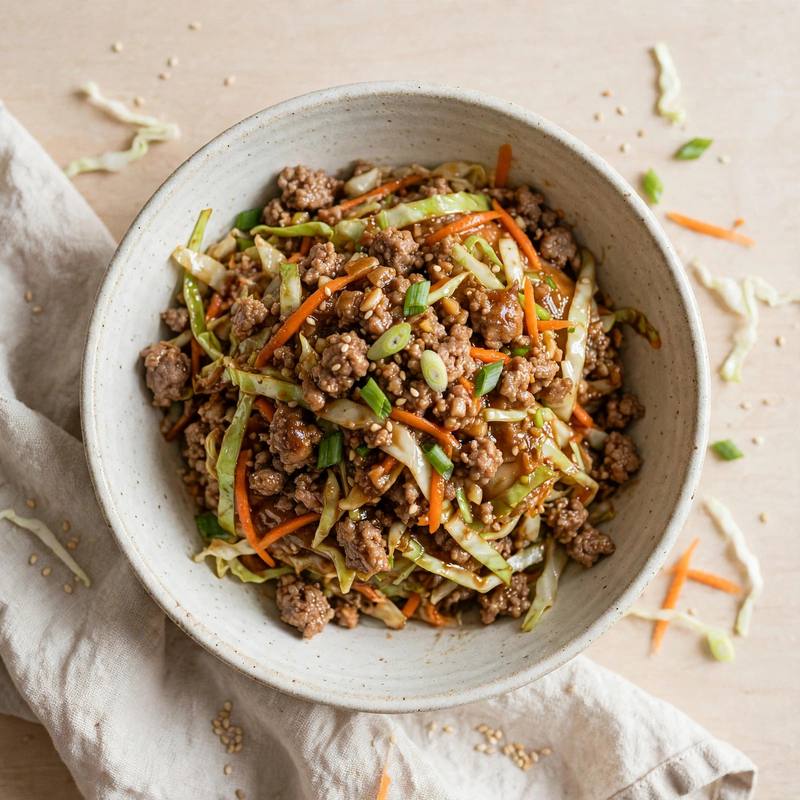 Photo of Egg Roll in a Bowl, a lunch recipe from FluentFuel