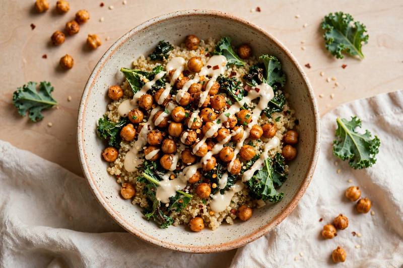 Photo of Crispy Chickpea & Tahini Bowl, a lunch recipe from FluentFuel