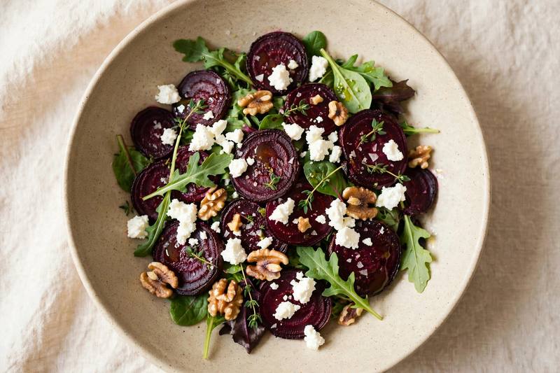 Photo of Roasted Beet & Goat Cheese Salad, a lunch recipe from FluentFuel