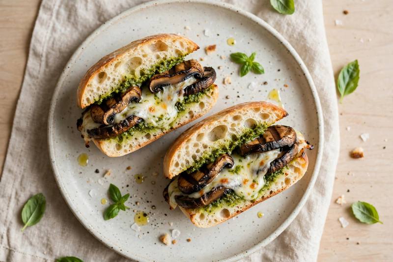 Photo of Portobello & Pesto Sandwich, a lunch recipe from FluentFuel