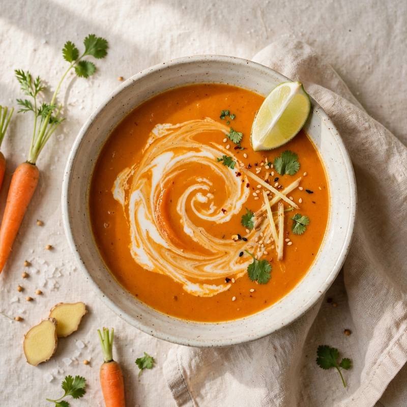 Photo of Curried Carrot & Ginger Soup, a lunch recipe from FluentFuel
