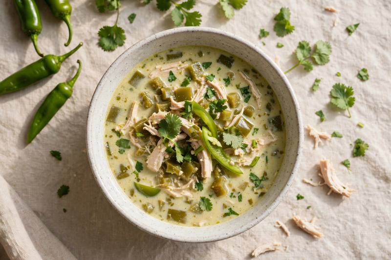 Photo of Green Chile Chicken Soup, a lunch recipe from FluentFuel