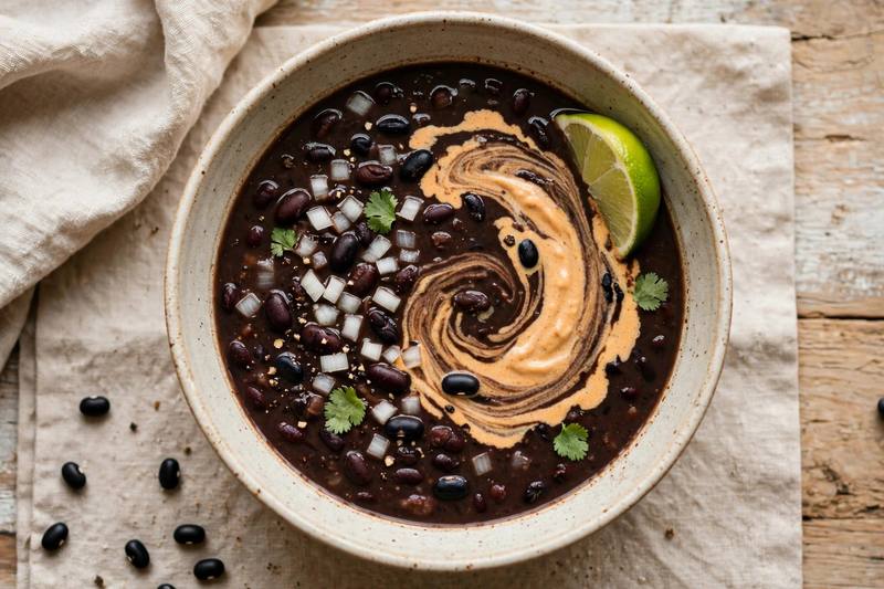 Photo of Smoky Black Bean Soup, a lunch recipe from FluentFuel