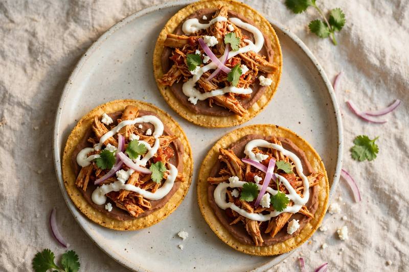 Photo of Chicken Tinga Tostadas, a lunch recipe from FluentFuel