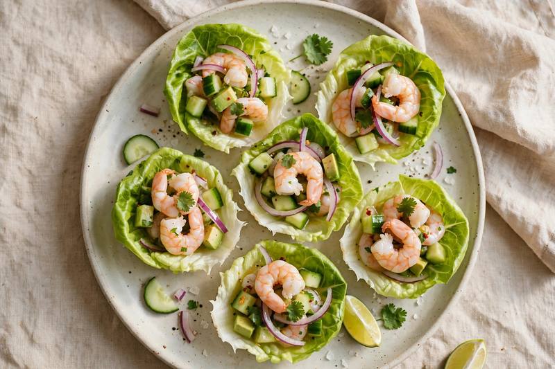 Photo of Shrimp Ceviche Lettuce Cups, a lunch recipe from FluentFuel