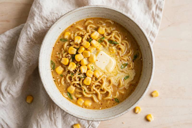 Photo of Miso Corn Butter Ramen, a lunch recipe from FluentFuel