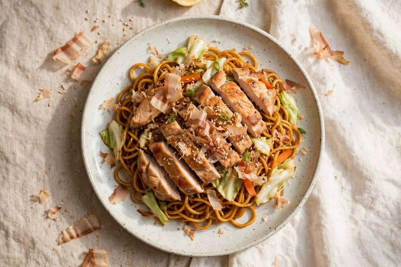 Photo of Yakisoba with Chicken, a lunch recipe from FluentFuel