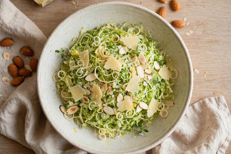Photo of Shaved Brussels & Parmesan Salad, a lunch recipe from FluentFuel