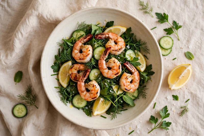 Photo of Grilled Shrimp & Herb Salad, a lunch recipe from FluentFuel
