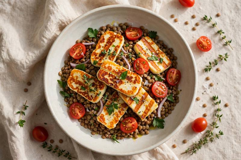 Photo of Lentil & Halloumi Salad, a lunch recipe from FluentFuel