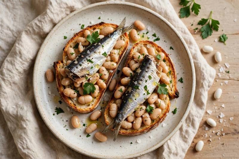 Photo of Sardine & White Bean Toast, a lunch recipe from FluentFuel
