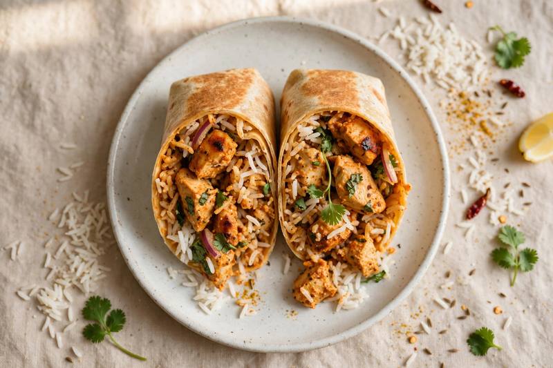 Photo of Tikka-Spiced Chicken Wrap, a lunch recipe from FluentFuel