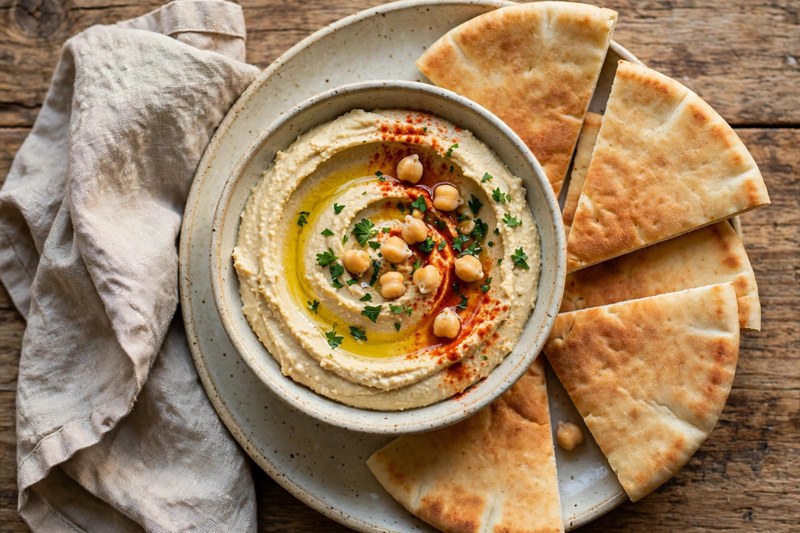 Photo of Classic Hummus with Warm Pita, a snack recipe from FluentFuel