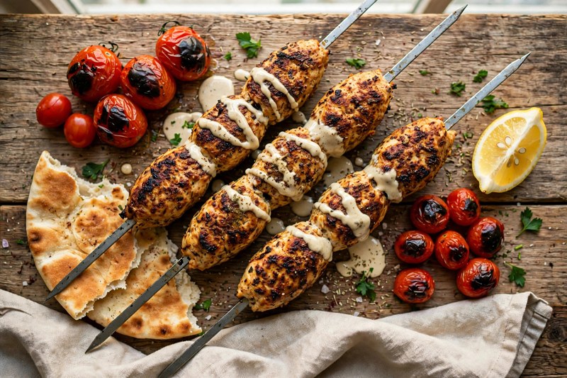 Photo of Grilled Chicken Kofta Skewers, a dinner recipe from FluentFuel