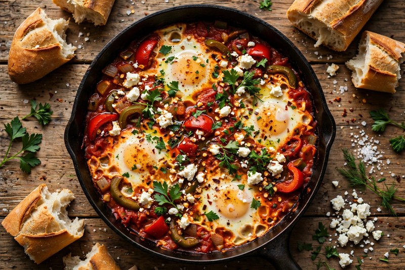 Photo of Shakshuka, a breakfast recipe from FluentFuel