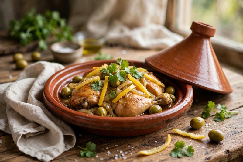 Photo of Chicken Tagine with Preserved Lemon & Olives, a dinner recipe from FluentFuel