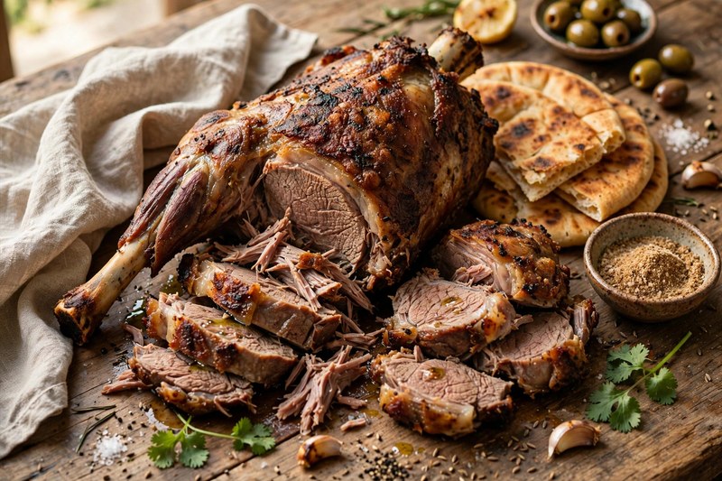 Photo of Mechoui (Slow-Roast Lamb), a dinner recipe from FluentFuel