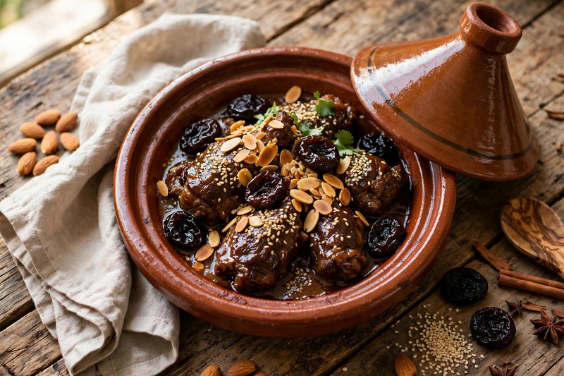 Photo of Lamb Tagine with Prunes & Almonds, a dinner recipe from FluentFuel