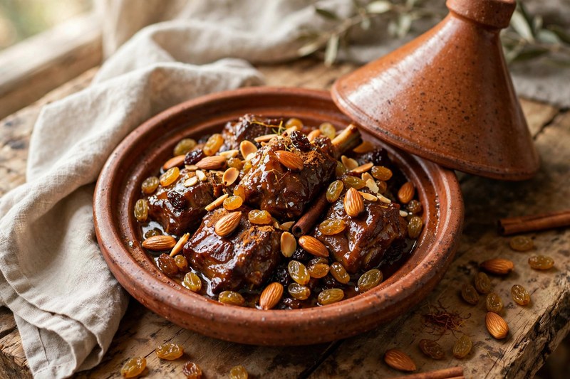 Photo of Mrouzia (Sweet Lamb with Raisins), a dinner recipe from FluentFuel