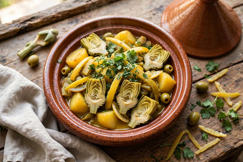 Photo of Artichoke & Preserved Lemon Tagine, a dinner recipe from FluentFuel