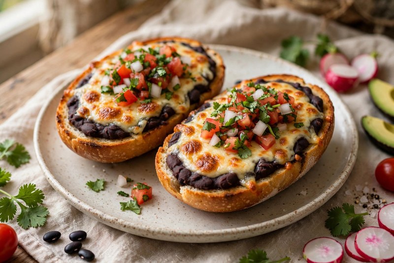 Photo of Molletes Poblanos, a breakfast recipe from FluentFuel