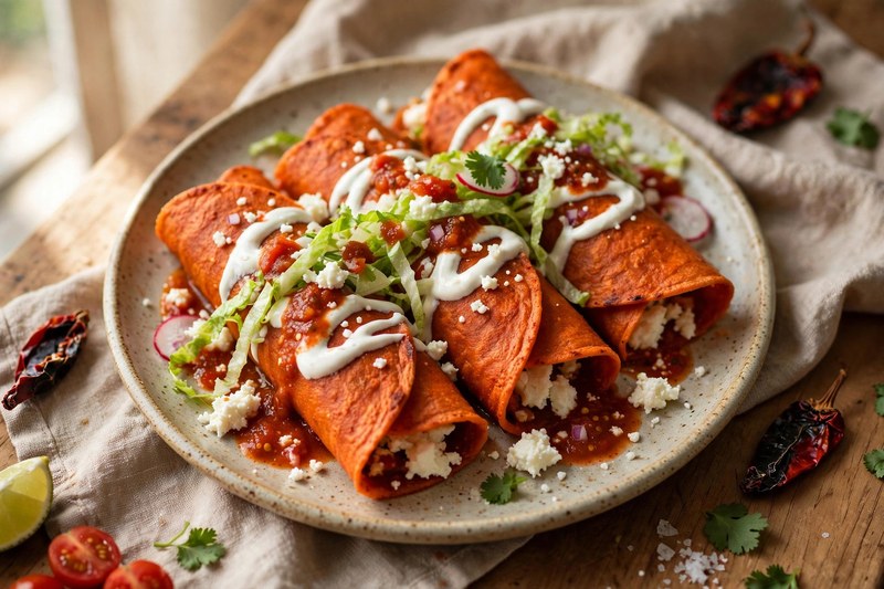 Photo of Enchiladas Potosinas, a lunch recipe from FluentFuel
