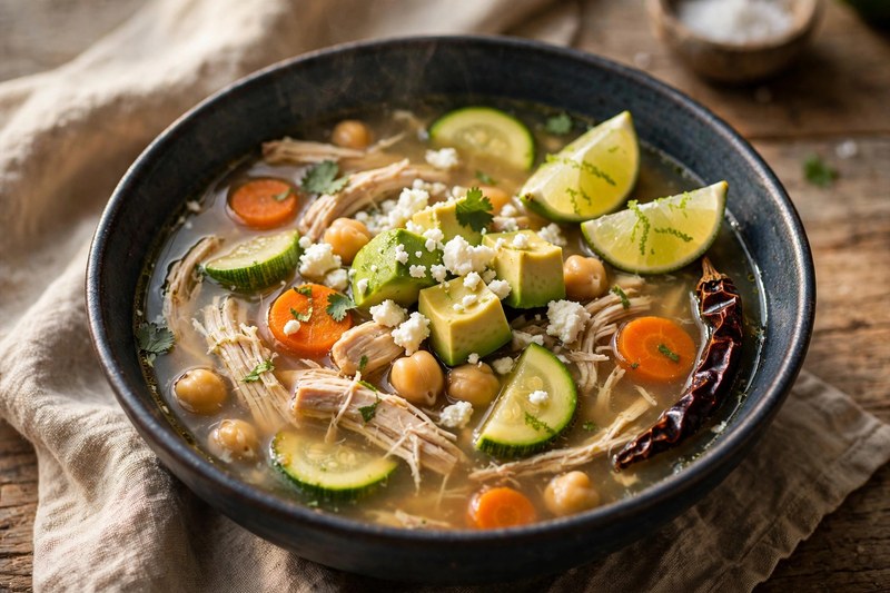 Photo of Caldo Tlalpeño, a dinner recipe from FluentFuel