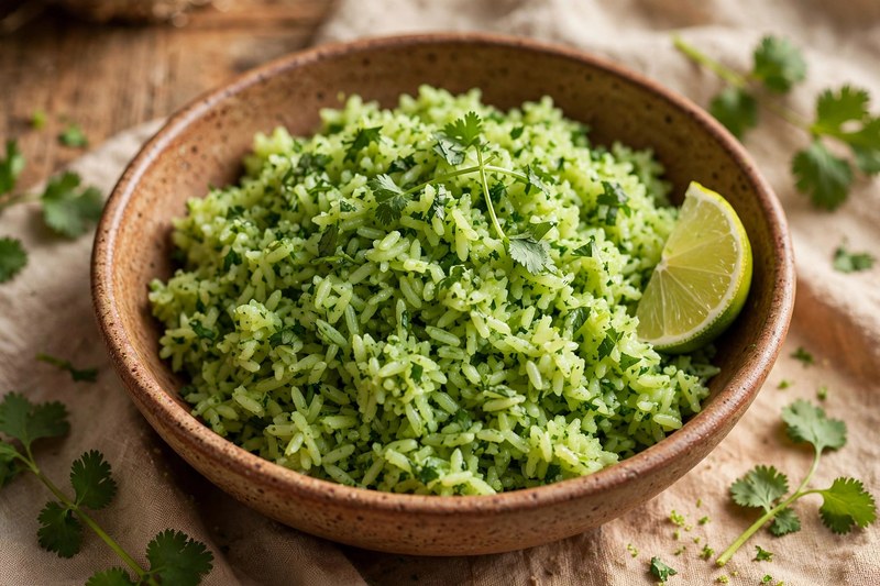 Photo of Arroz Verde con Cilantro, a lunch recipe from FluentFuel