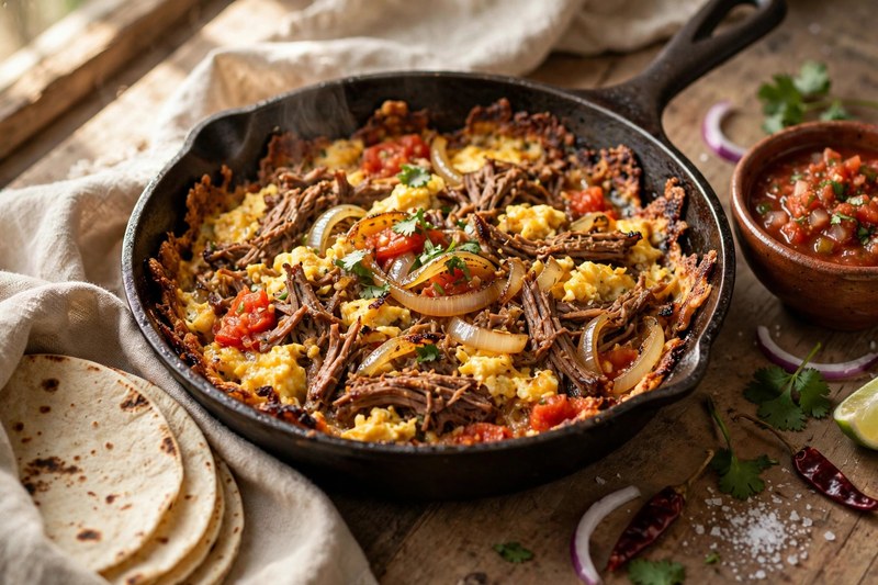 Photo of Machaca con Huevo, a breakfast recipe from FluentFuel