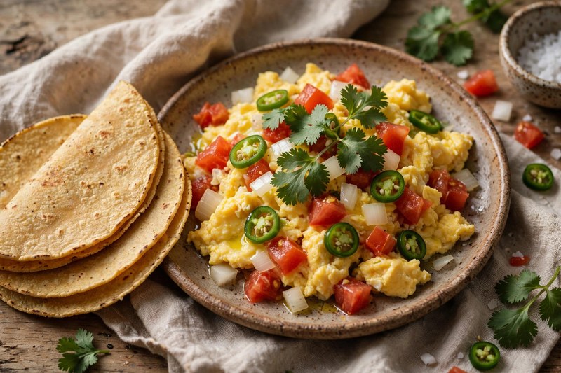 Photo of Huevos a la Mexicana, a breakfast recipe from FluentFuel