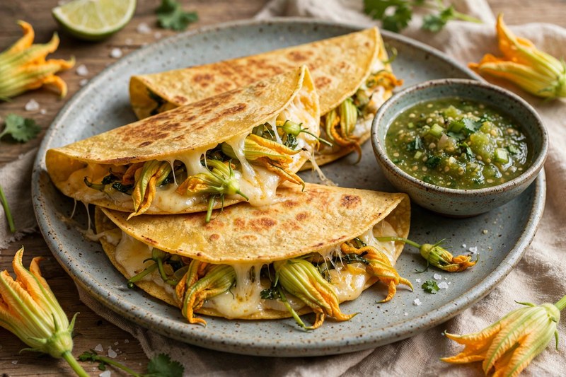 Photo of Quesadillas de Flor de Calabaza, a lunch recipe from FluentFuel