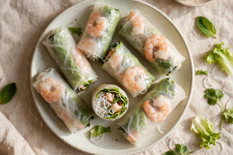 Photo of Fresh Shrimp Spring Rolls, a snack recipe from FluentFuel