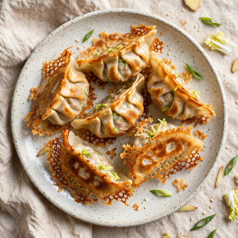Photo of Pan-Fried Pork Gyoza, a snack recipe from FluentFuel